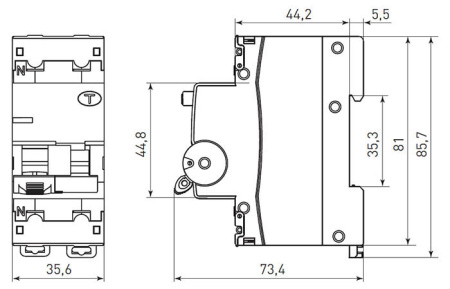 Автоматический выключатель дифференциального тока АВДТ-63N 1P+N 40А 30мА характеристика C тип AC электромеханический 6кА PROXIMA EKF