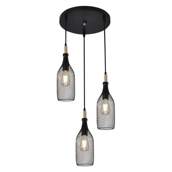 Светильник потолочный (люстра) 3*60Вт E27 черный 