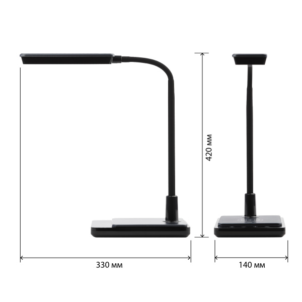 Светильник настольный свд 10Вт 3000-6500К 800лм черный подставка диммер сенсор ЭРА