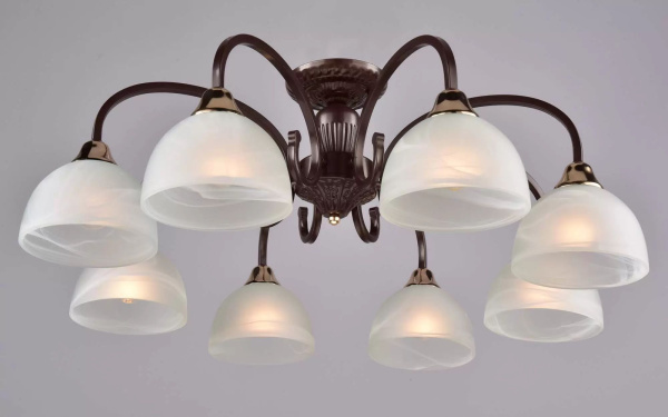 Светильник потолочный (люстра) 8*60Вт E27 коричневый/золото Краковяк