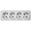 Глори белый розетка открытая 4-мест заземление IP20 