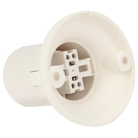 Патрон накладной E27 пластик белый Rexant прямой