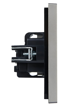 Фортепиано сталь розетка скрытая 1-мест заземление IP20 