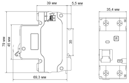 Дифавтомат 2Р 20А C тип AC 30мА 6кА 2мод ДИФ-103 DEKraft