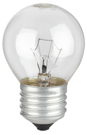 Лампа шар накал Е27 40Вт 390лм G45 прозрачный ЭРА