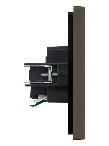 Фортепиано серый розетка скрытая 1-мест заземление шторки IP20 