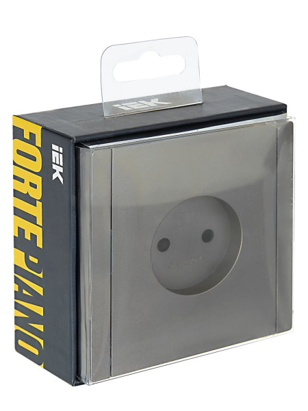 Фортепиано сталь розетка скрытая 1-мест шторки IP20