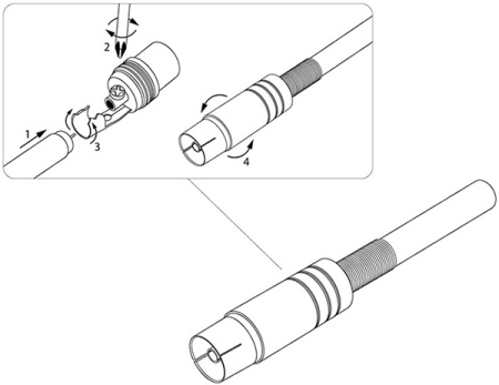 Разъём TV гнездо никель с пружиной