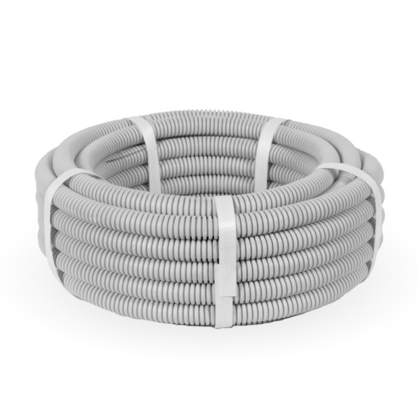 Труба гофра 20мм ПВХ 10м серый ПРОМРУКАВ с протяжкой 