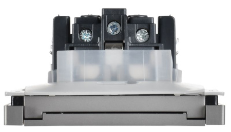 Фортепиано сталь розетка скрытая 1-мест заземление с крышкой шторки IP44 