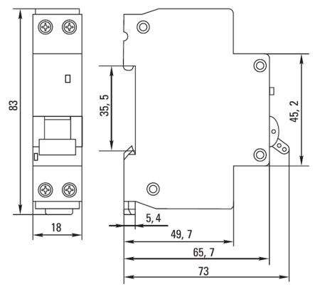 Дифавтомат 2Р 16А C тип AC 30мА 6кА 1мод АВДТ-63М EKF