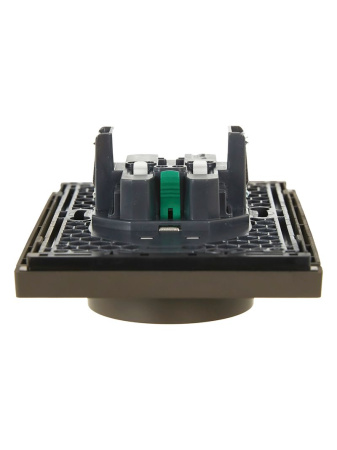 Фортепиано серый розетка скрытая 2-мест заземление шторки IP20 