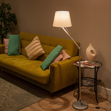 Торшер 1*60Вт E27 серебро UML-T500