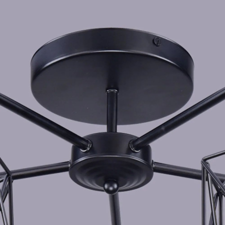 Светильник потолочный (люстра) 5*60Вт E27 черный лофт