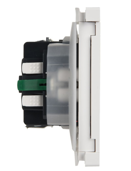 Фортепиано белый розетка скрытая 1-мест заземление с крышкой шторки IP44 