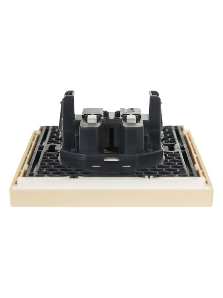 Фортепиано ваниль розетка скрытая 2-мест шторки быстрозажим. клем. IP20 