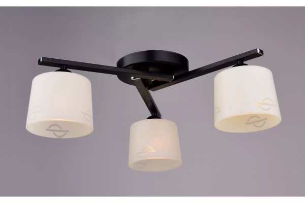 Светильник потолочный (люстра) 3*60Вт E27 черный/хром 