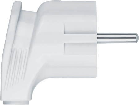 Вилка 16А угловая заземление белый пластик IP20 Navigator