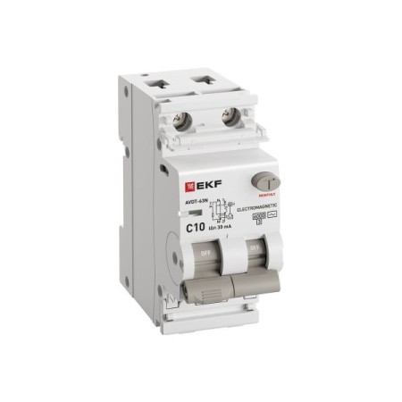 Дифавтомат 2Р 10А C тип AC 30мА 6кА 2мод АВДТ-63N EKF PROxima