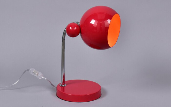 Светильник настольный 1*60Вт E27 красный/хром Россвет Глянец