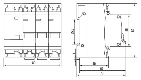 Дифавтомат 4Р 40А C 30мА 4,5кА АД32 4мод EKF