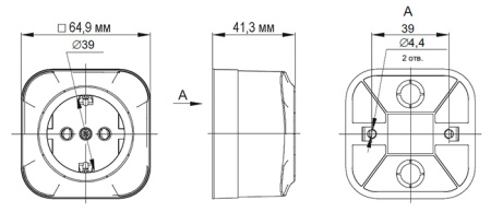 GLORY Роз. с з/к без з/ш о/у 16А РС20-3-ХБм бел. м. IEK