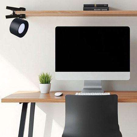 Светильник настольный свд 2,2Вт 4000К 80лм черный подставка, прищепка, настенный USB аккумулятор Osr