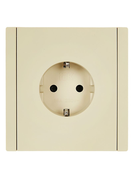 Фортепиано ваниль розетка скрытая 1-мест заземление шторки IP20 винтовое крепление