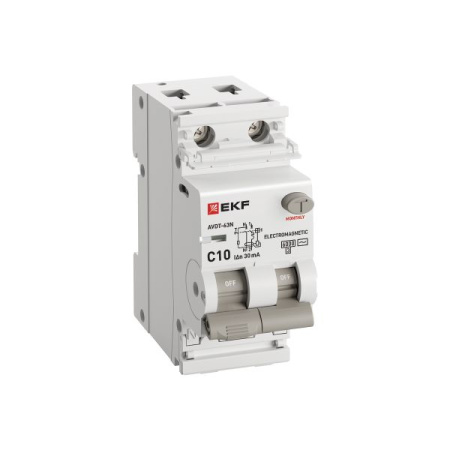 Дифавтомат 2Р 10А C тип AC 30мА 6кА 2мод АВДТ-63N EKF PROxima