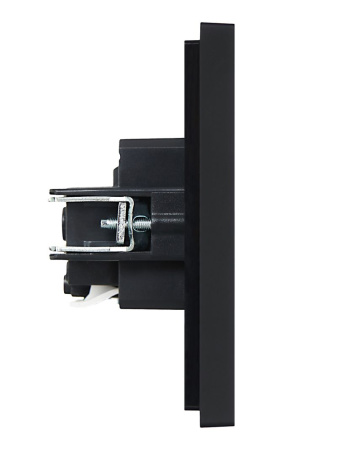 Фортепиано черный механизм розетки скрытая 1-мест заземление IP20 