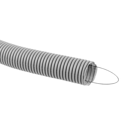 Труба гофра 40мм ПВХ 15м серый EKF с протяжкой 