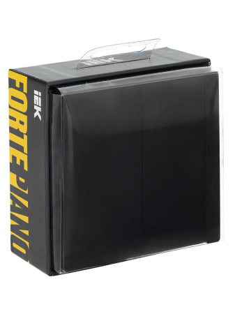 Фортепиано черный выключатель 2кл с подсветкой скрытая 10А IP20 