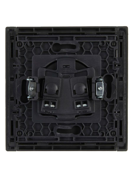 Фортепиано серый розетка скрытая 1-мест IP20 