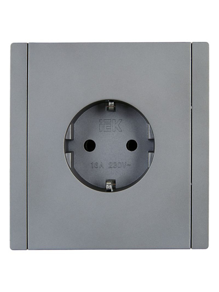 Фортепиано сталь розетка скрытая 1-мест заземление IP20 