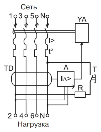 Дифавтомат 4Р 32А C 30мА 4,5кА АД14 5мод IEK