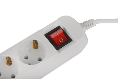 Удлинитель 3-мест 10м ПВС 3*1 белый выкл ЭРА  Greenline