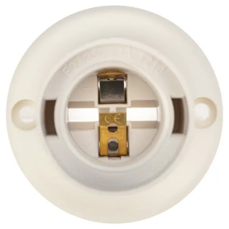 Патрон накладной E27 пластик белый Rexant прямой