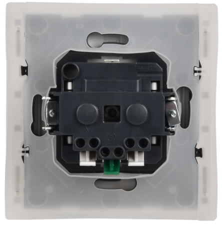 Фортепиано белый розетка скрытая 1-мест заземление с крышкой шторки IP44 