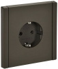 Фортепиано серый розетка скрытая 1-мест заземление IP20 винтовое крепление
