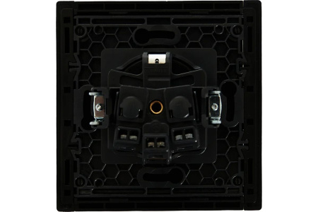 Фортепиано черный механизм розетки скрытая 1-мест заземление IP20 