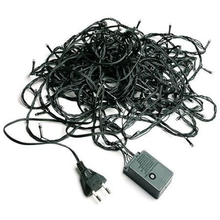 Гирлянда нить 5м белый 50свд с контроллером IP20 зеленый провод 8 режимов