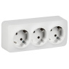 Глори белый розетка открытая 3-мест заземление IP20 