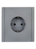 Фортепиано сталь розетка скрытая 1-мест заземление шторки IP20 