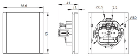 Фортепиано ваниль переключатель 1кл с подсветкой скрытая 10А IP20 