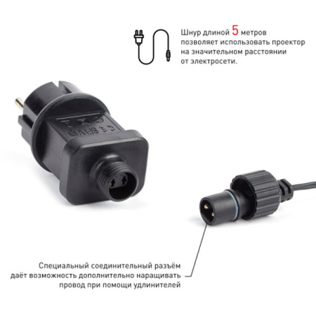 Проектор Laser Дед Мороз мультирежим 2 цвета, 220V, IP44