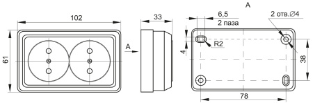 Октава сосна розетка открытая 2-мест IP20 