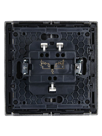 Фортепиано сталь выключатель 2кл с подсветкой скрытая 16А IP20 