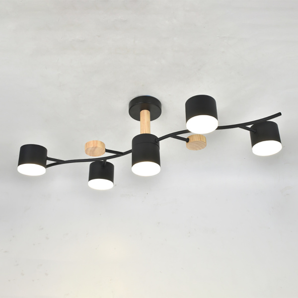 Светильник потолочный (люстра) 5*15Вт GX53 белый/дерево 