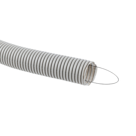 Труба гофра 40мм ПВХ 15м серый EKF с протяжкой 