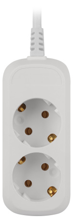 Удлинитель 2-мест 1,5м ПВС 3*1 белый ЭРА  Greenline